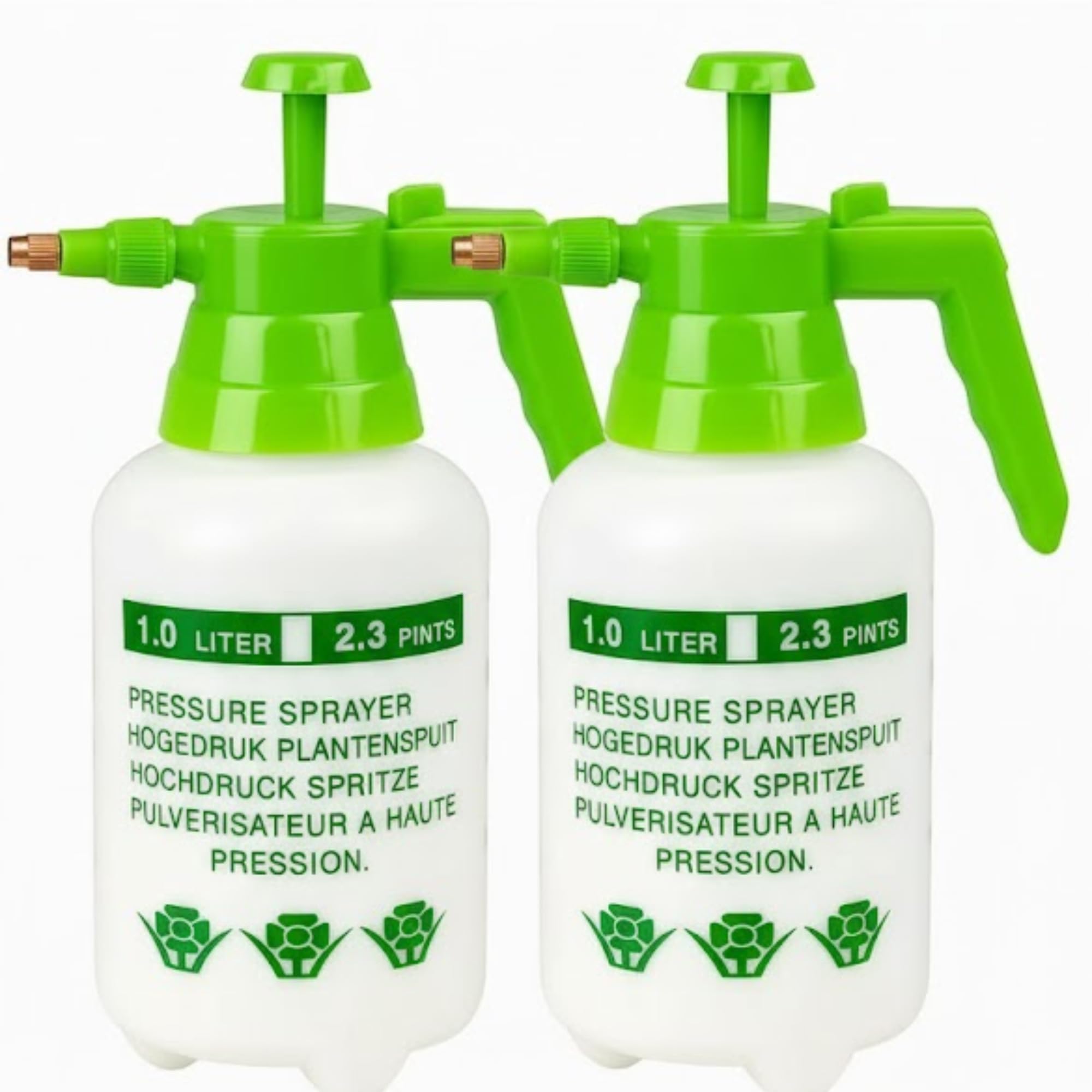 1L/3L Garden Pressure Sprayer – Adjustable Hand Pump Bottle for Weed Killer, Pesticides & Cleaning – Leak-Proof Durable Plant Mister Indoor Outdoor (1 LITRE : Pack of 2)