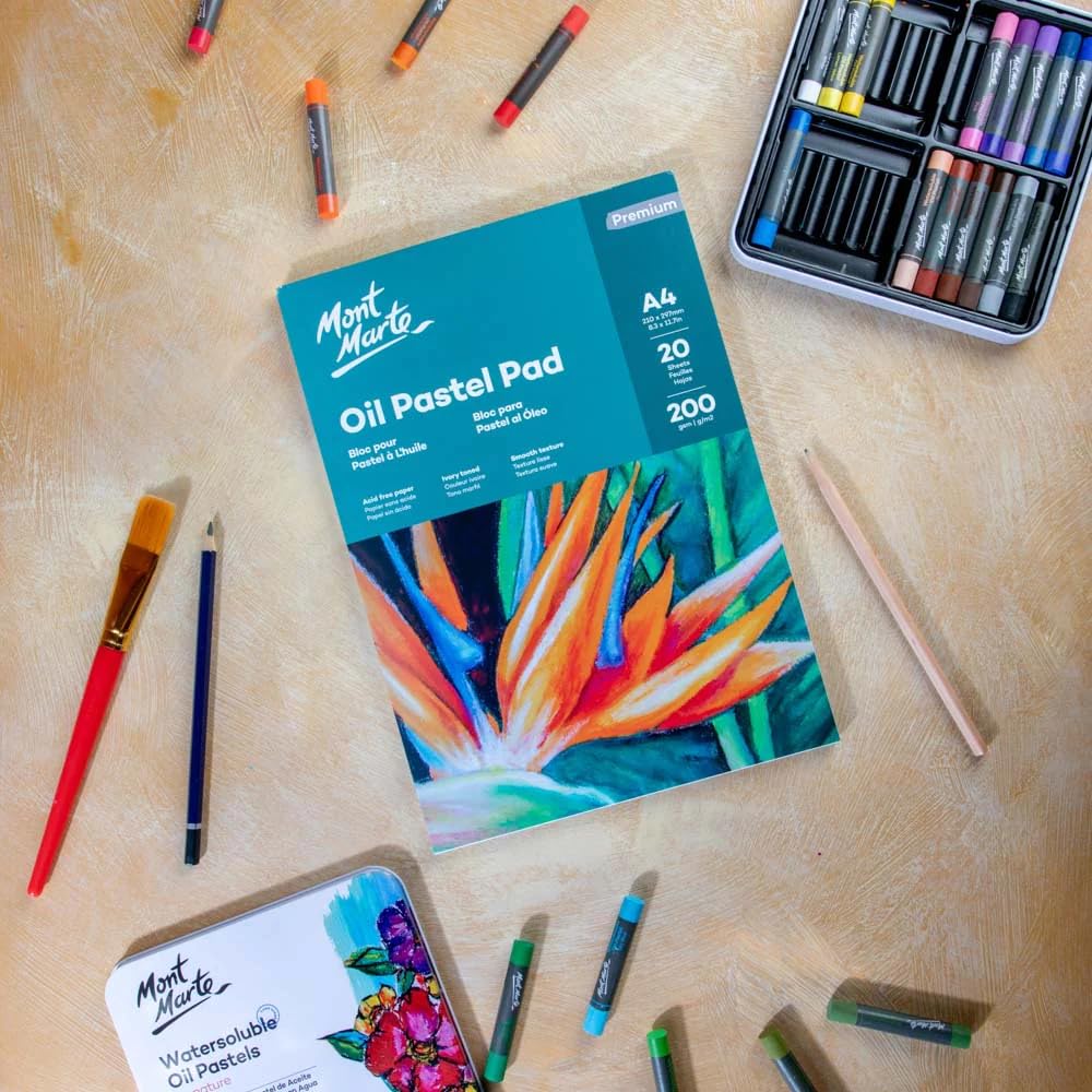 Mont Marte Oil Pastel Pad 200gsm 20 Sheets (A4) 2