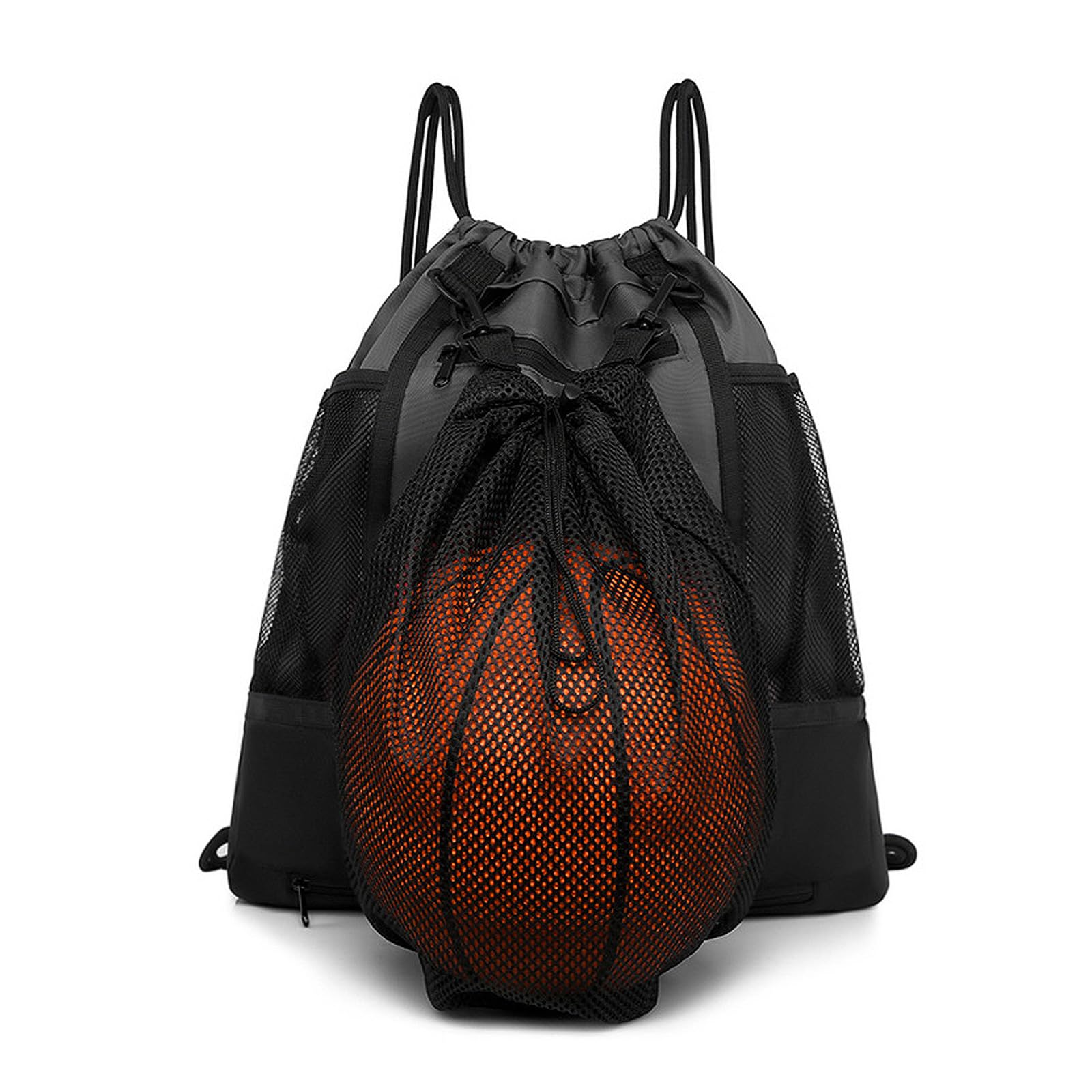 LYVQZPWLRbolsa de la Red de fútbol, Bolsas de Hombro de Baloncesto con cordón, Bolsa de fútbol Plegable for niño, Mochila Deportiva con Dos Bolsas portátiles