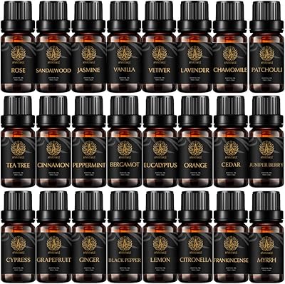 Popular 24 kind Aromatherapy Rose Essential Oils Set for Diffuser, 100% Pure Essential Oil kit for Humidifier-orange,lemo...