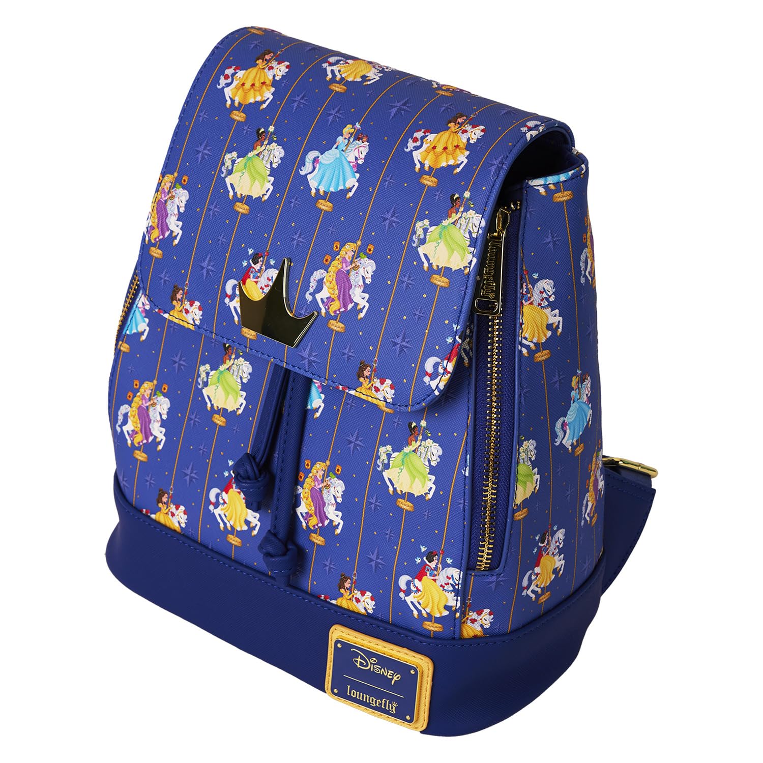 NWT Loungefly Disney Princesses carousel, mini backpack Loungefly Disney Princess Carousel All-Over Print Drawstring  main image 2