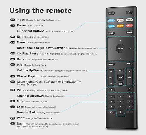 Miniatura 5 de XRT136 Control remoto universal, compatible con televisores inteligentes VIZIO D-Series M Serie P Serie V UHD LED LCD