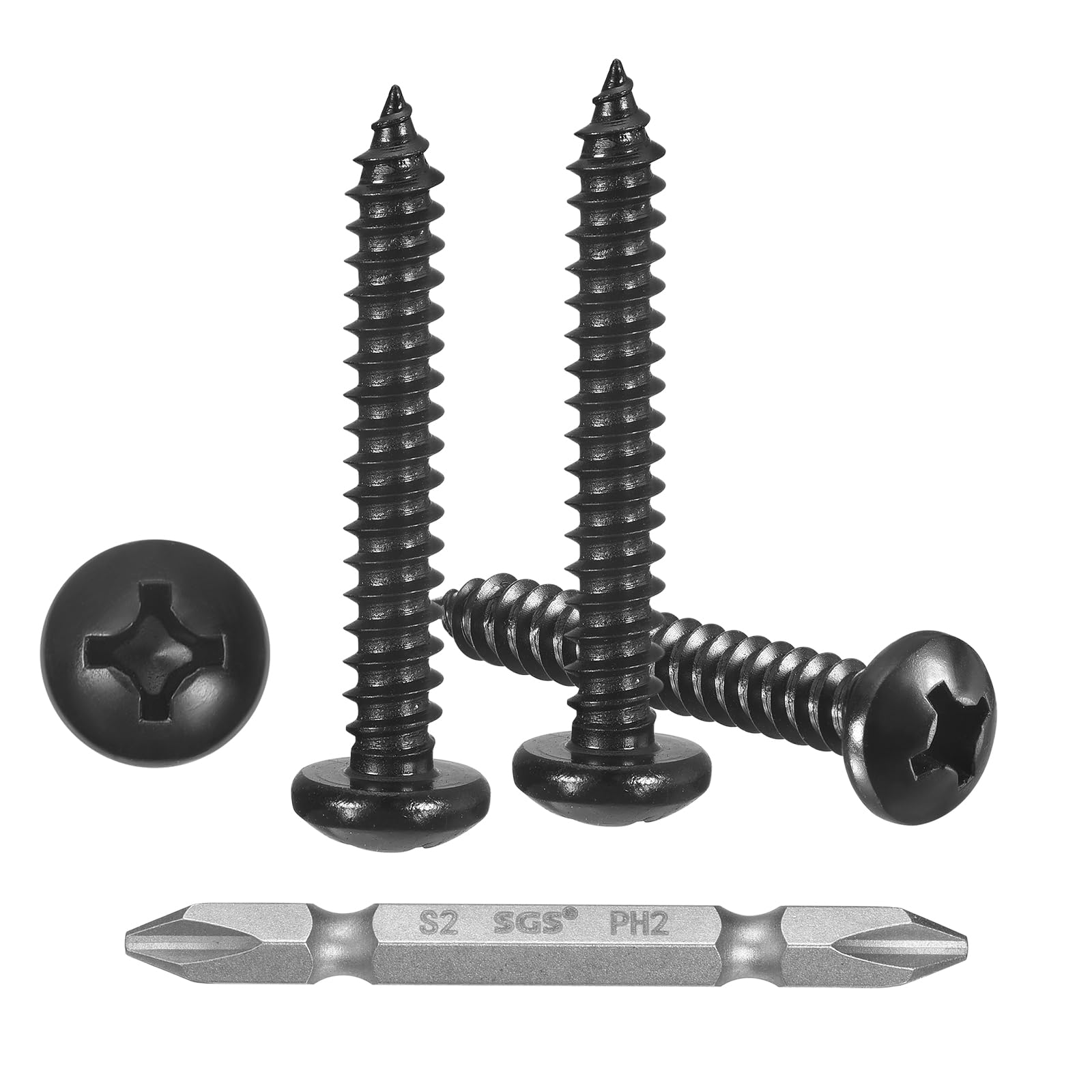 METALLIXITY Phillips Pan Head Self Tapping Screw #14x2" 25Pcs