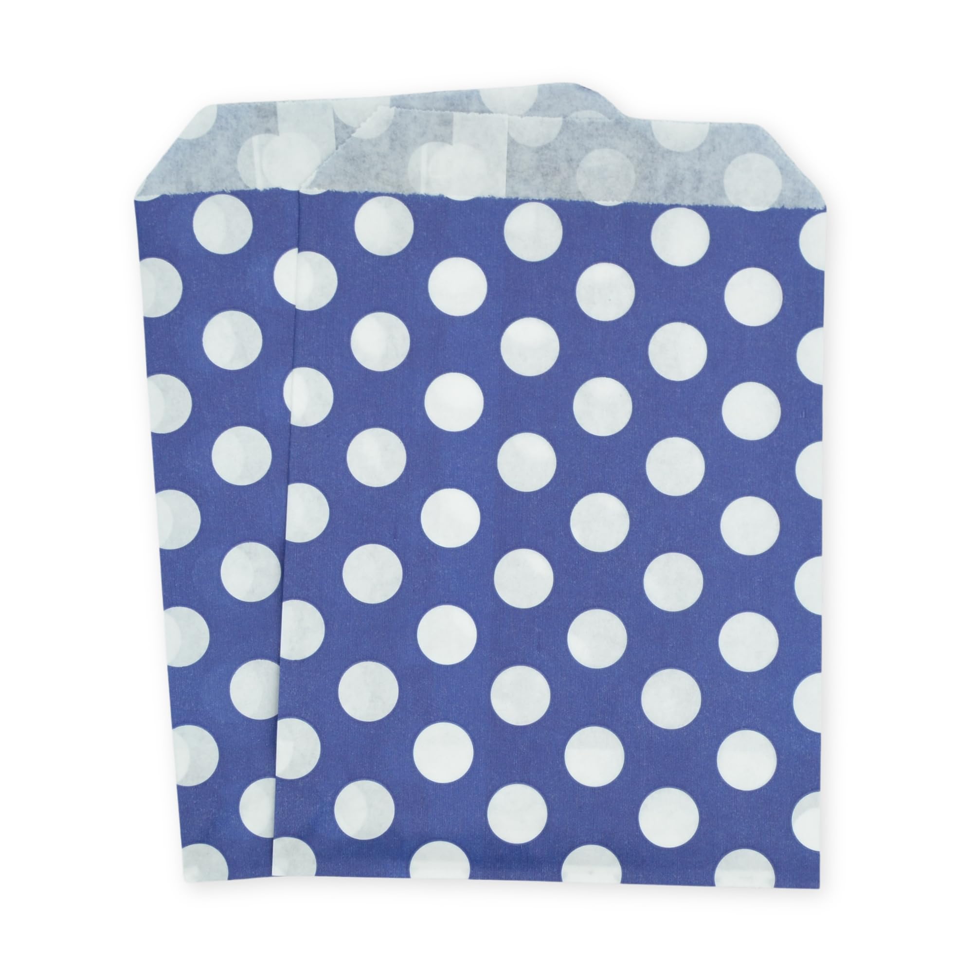 celloexpress 7" x 9" Blue Polka Dot Paper Sweet Bags - Classic Confectionery Gift Shop Goodie Party Bags (Pack of 200)