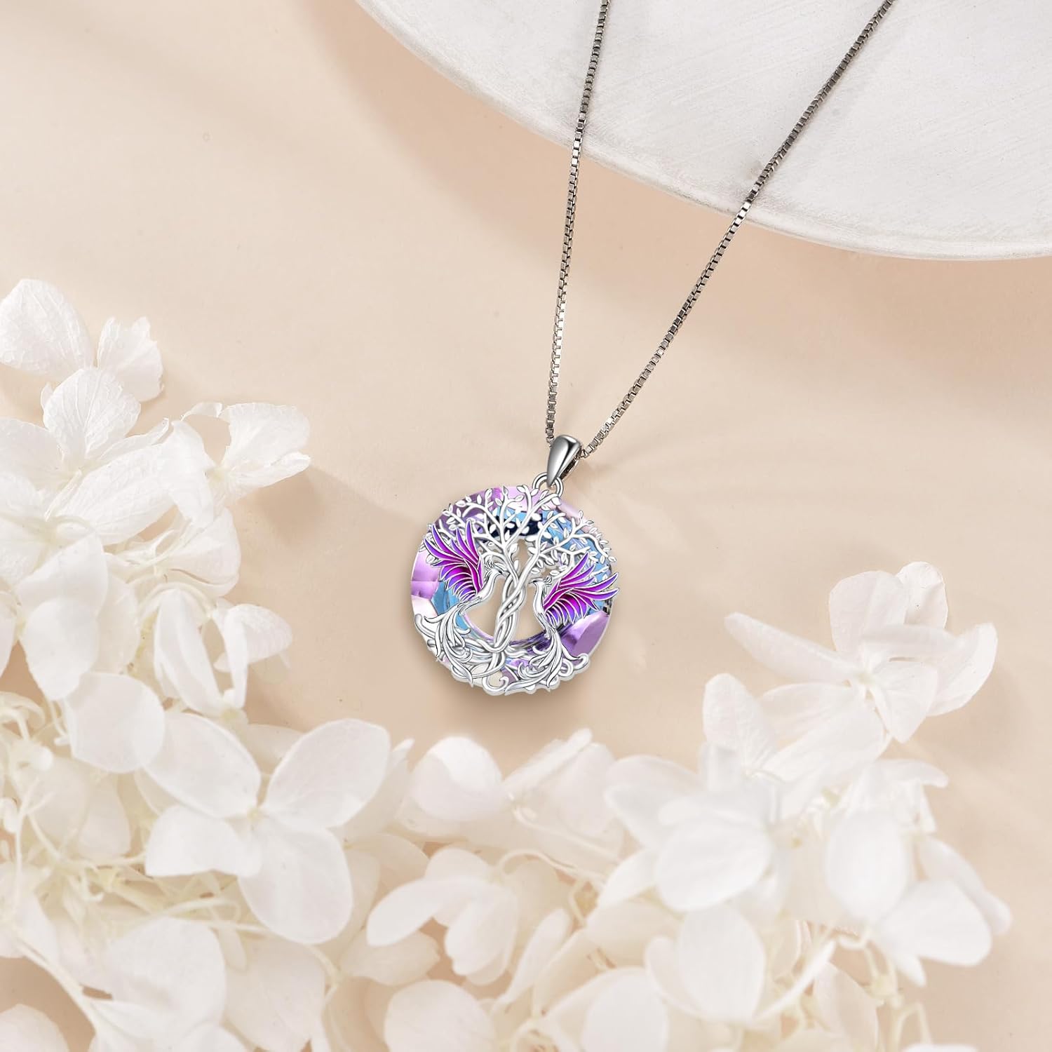 POPKIMI Phoenix Necklace 925 Sterling Silver Crystal Nirvana of Phoenix Rising Jewelry Christmas Birthday Gifts for Women - Image 3