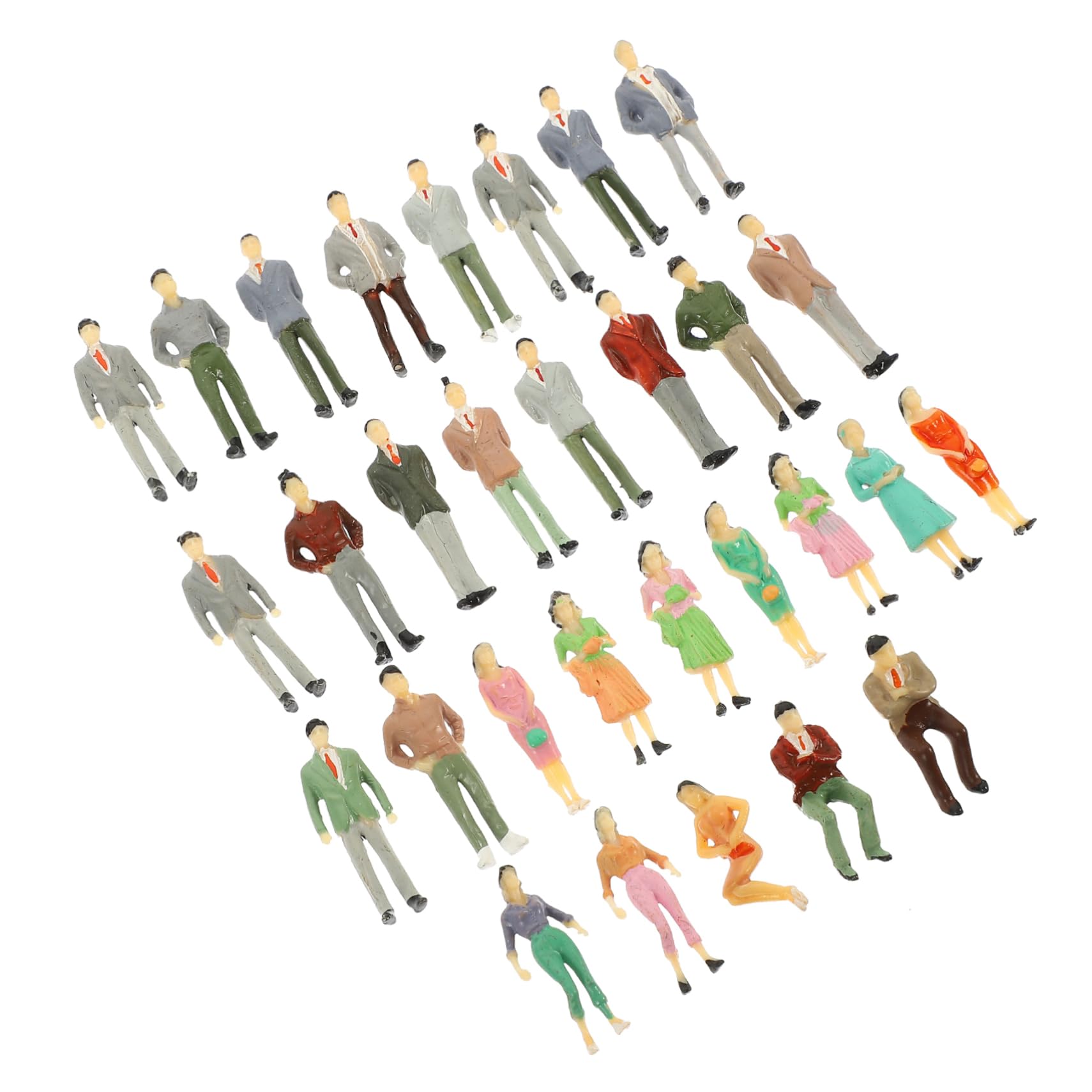 OSALADI 30pcs Miniature People Models Abs Material Mini Black People Figures for Table Decor Random Style