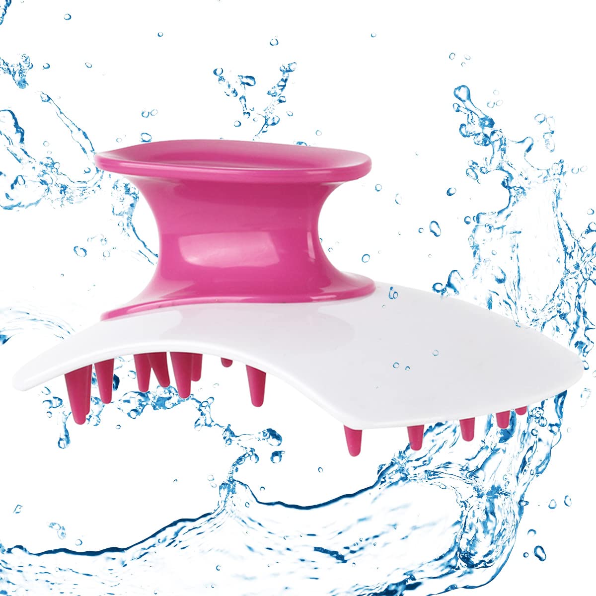 Hair Shampoo Brush Soft Silicone Scalp Scrubber with Flexible Bristles Ergonomic Scalp Massager Hair Care Tool for Women Men Kids Dandruff Removal Hair(Gules)