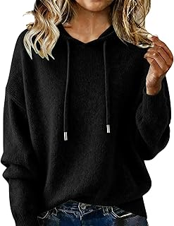 Tatumaie Cozy Cashmere Sweaters for Women Long Sleeve Knits Hoodie Lightweight Pullover Merino Wool Fall Winter Clothes