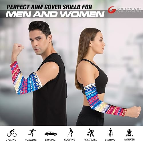 Miniatura 2 de JOEYOUNG Mangas de brazo para hombres y mujeres, protección solar UV, mangas de golf, mangas de tatuaje, fundas para ciclismo, correr, trabajo