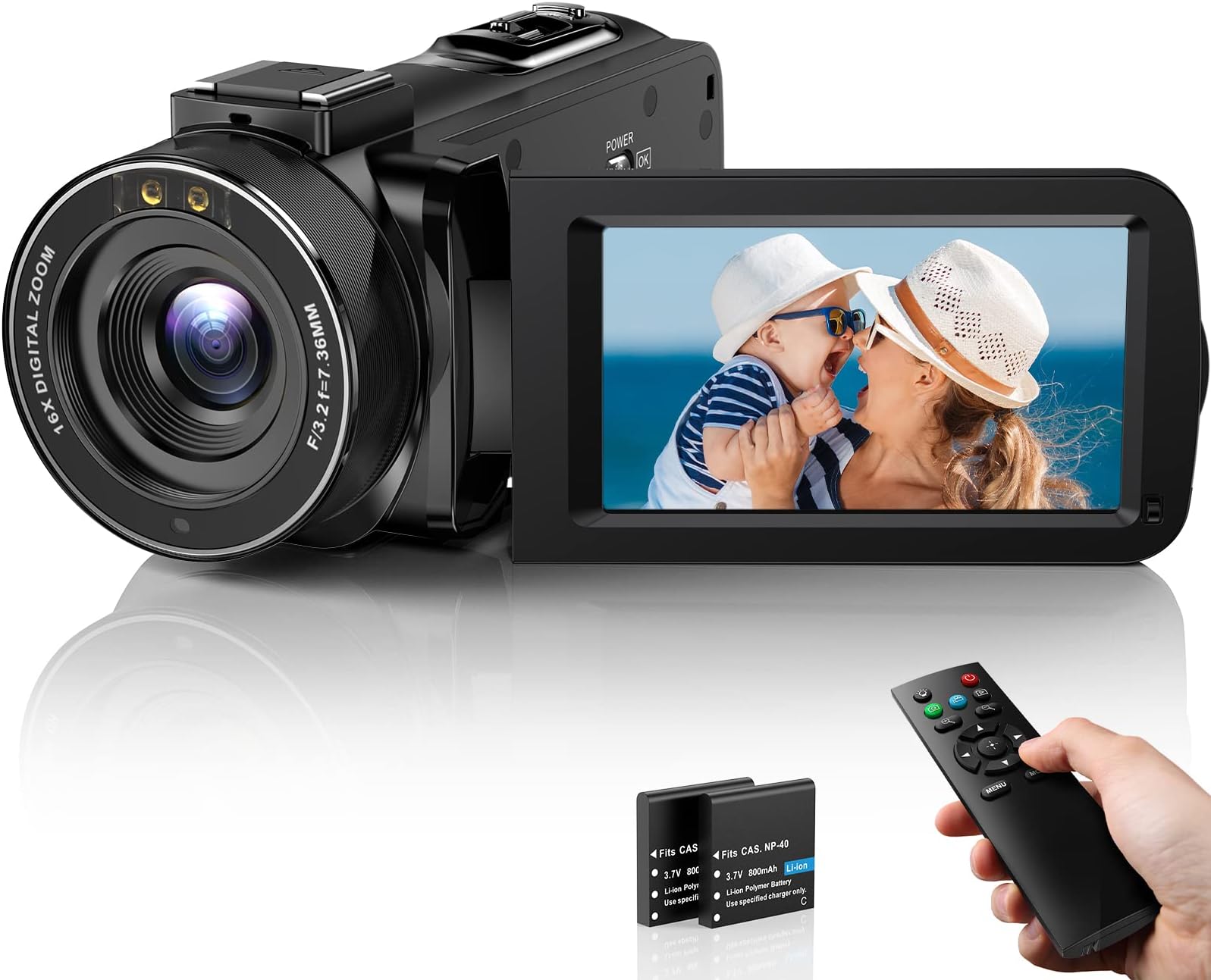 DPFIHRGO Video Camera 1080P Camcorder FHD 36MP Youtube Vlogging Camera IR Night Vision Camcorder 3.0" LCD Touch Screen 16X Digital Zoom Camera Recorder with Remote Control and 2 Batteries