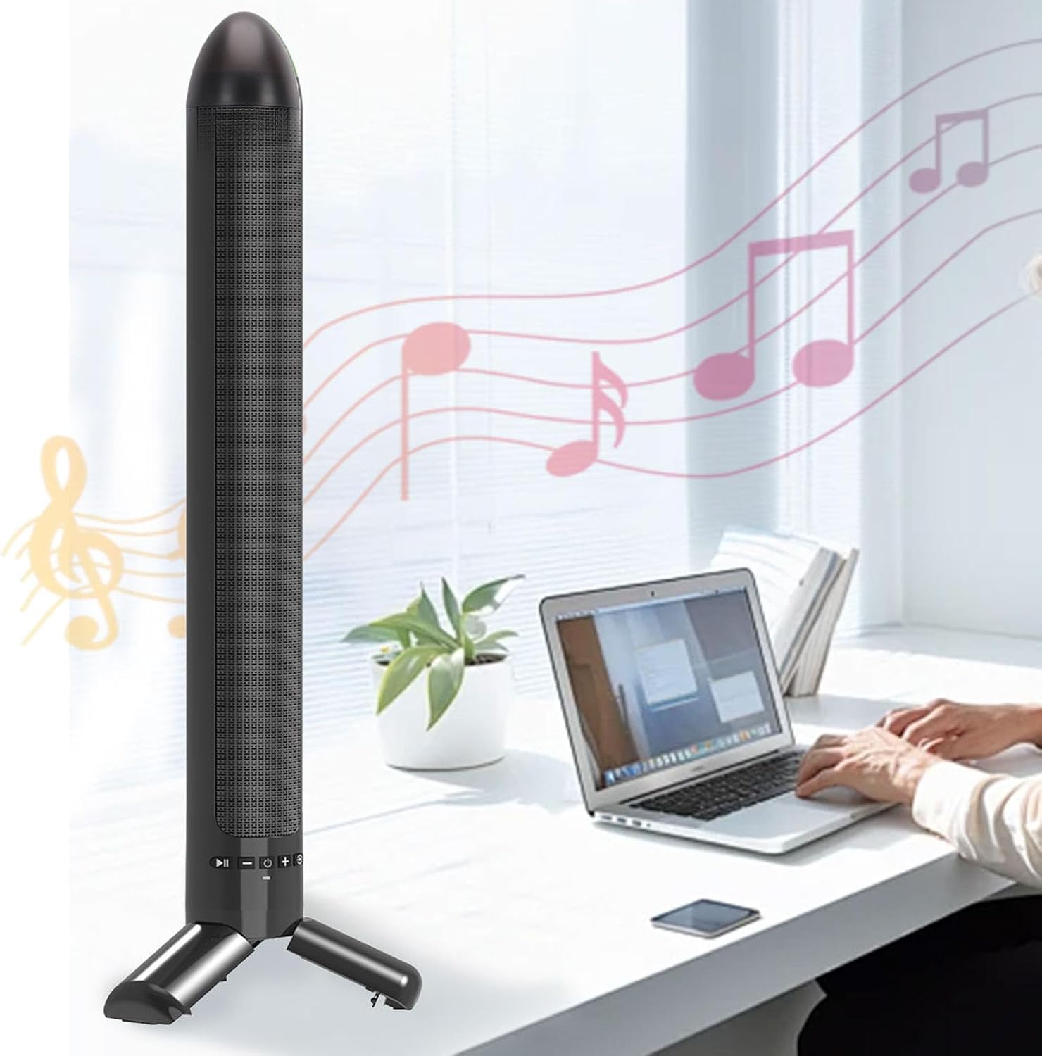 2.1Channel Sound System with Subwoofer, TV Speaker Home Theater Surround Sound Bluetooth 6.0, 2000mAh AUX Opt USB, for Movies Gaming Music