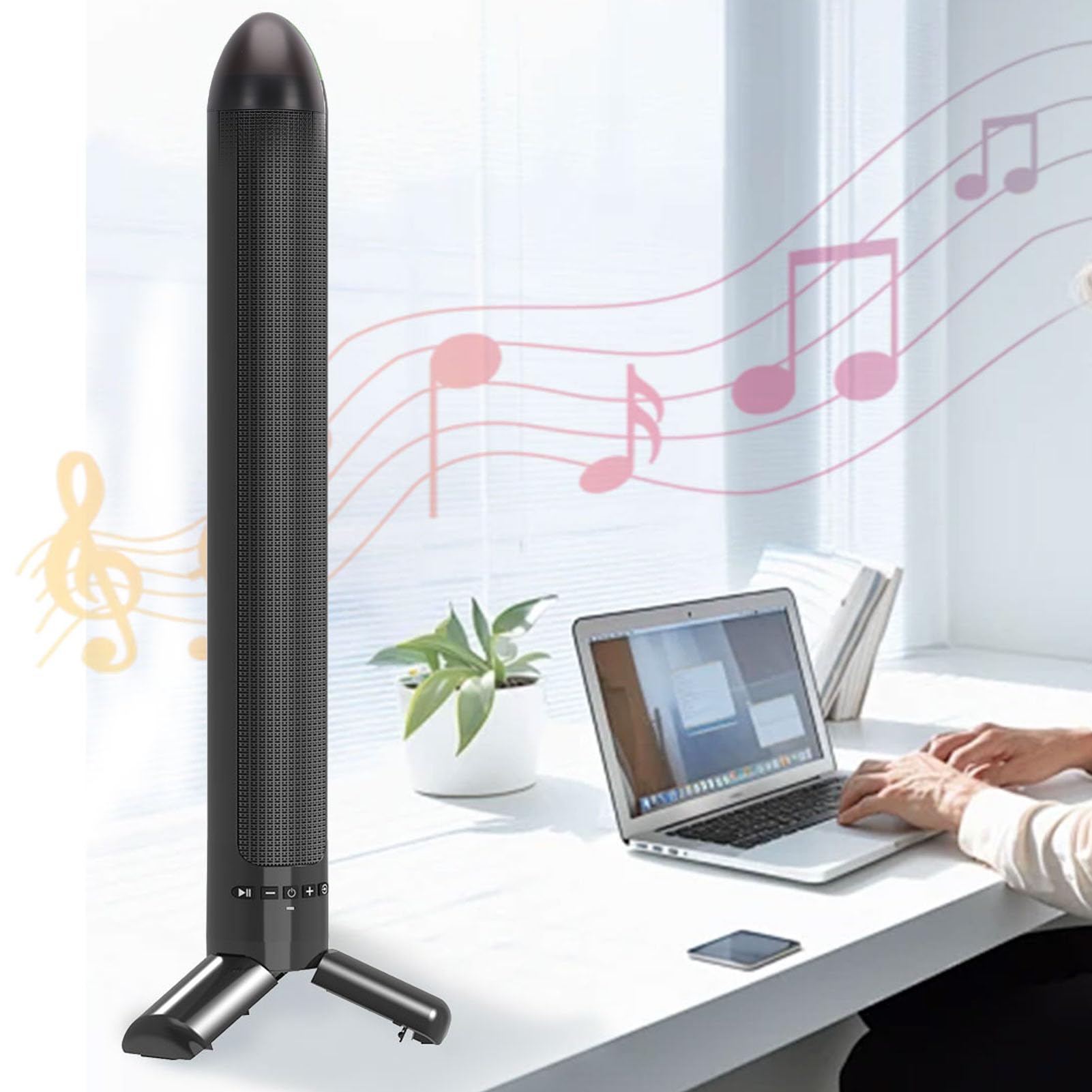 Système Audio 2.1 Canaux avec Caisson de Basses, Haut-parleurs TV, Home Cinéma, Son Surround, Bluetooth 6.0, Batterie 2000 MAh, Entrées AUX et USB, Idéal pour Les Films