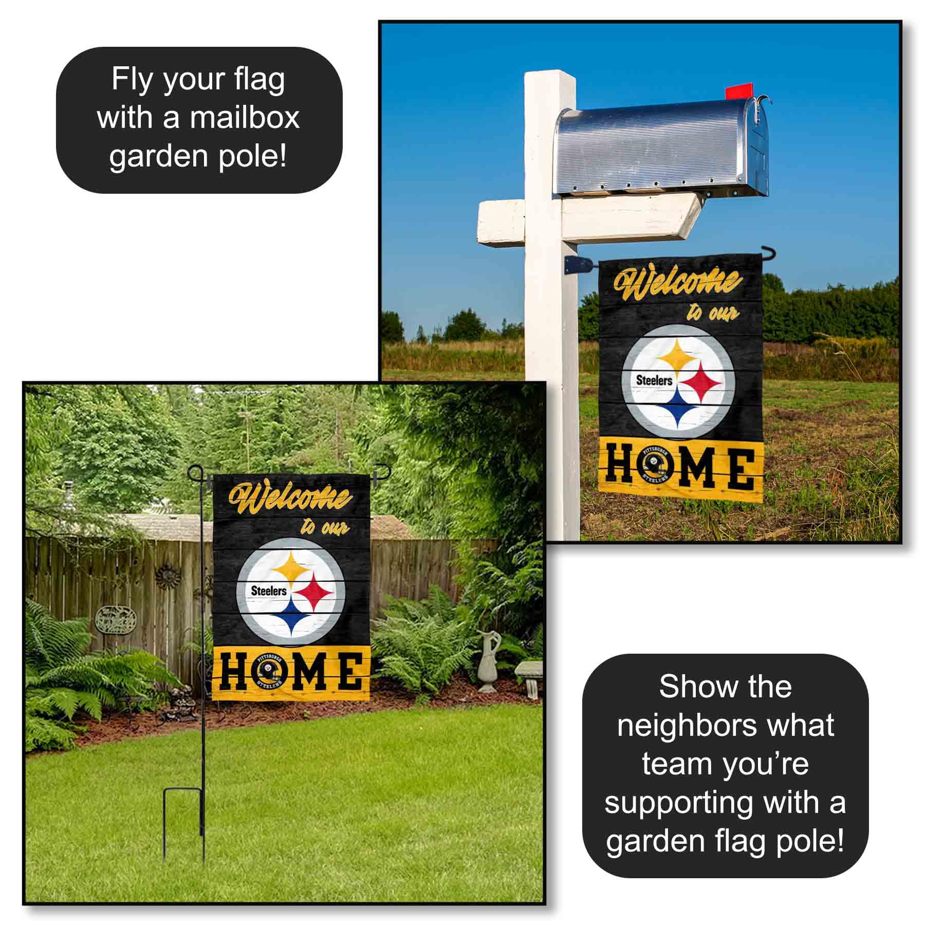 WinCraft Pittsburgh Steelers Welcome Home Dekoracyjna flaga ogrodowa dwustronna baner