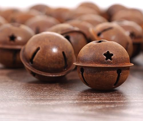 Miniatura 6 de 30 Pieces Christmas Rustic Bells Metal Sleigh Rusty Bells Primitive Look Bells Star Cutouts for Holiday Craft Home Decoration