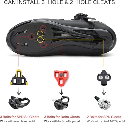 Miniatura 6 de Zapatos de ciclismo unisex compatibles con Peloton zapatos de bicicleta con clip para interiores Peleton bicicleta de carretera, ciclismo, carreras