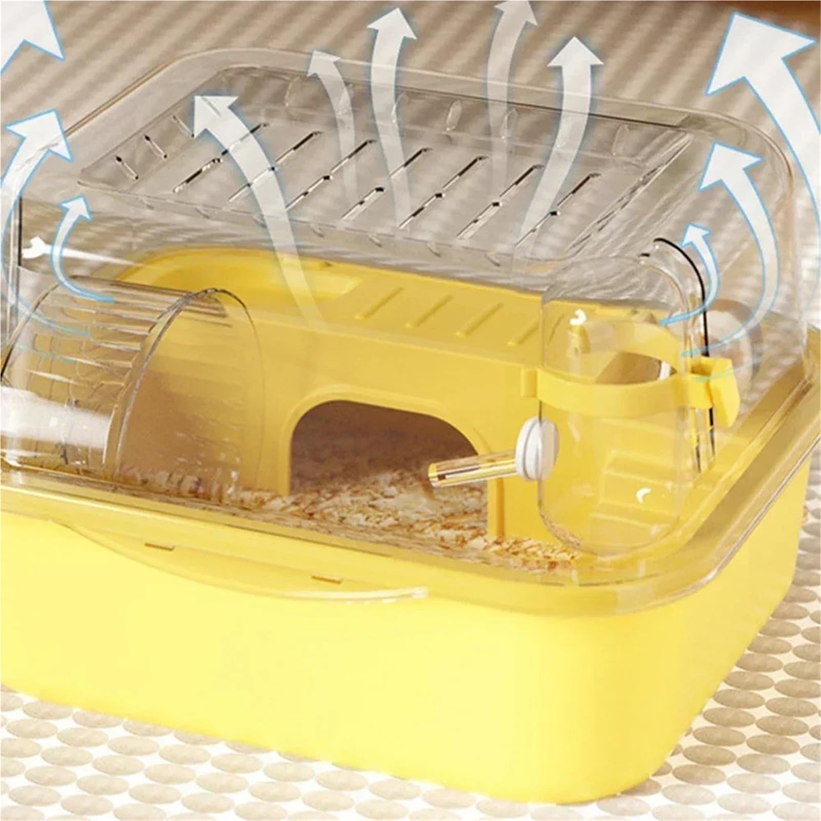 Jaula Hamster Jaula for hámster, hábitat pequeño for hámster, Jaula for Animales pequeños for el hogar con Tubo, Rueda de Ejercicio, cabaña, hábitat for Ratas y jerbos(ACH819)