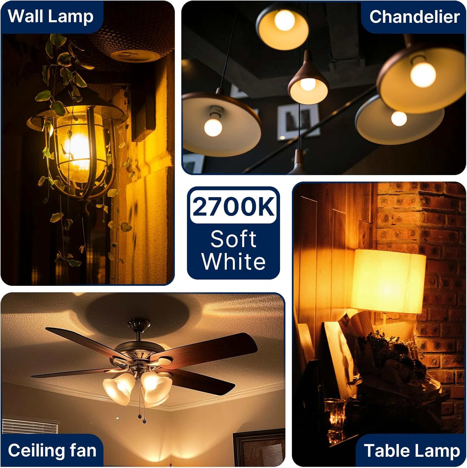 FLSNT 100W Equivalent A19 LED Light Bulbs, 1500LM Warm White 2700K, 14W Efficient (Saves 86% Energy), Non-Dimmable, E26 Standard Base, CRI82, for Bedroom Living Room Kitchen, ETL Listed, 6-Pack