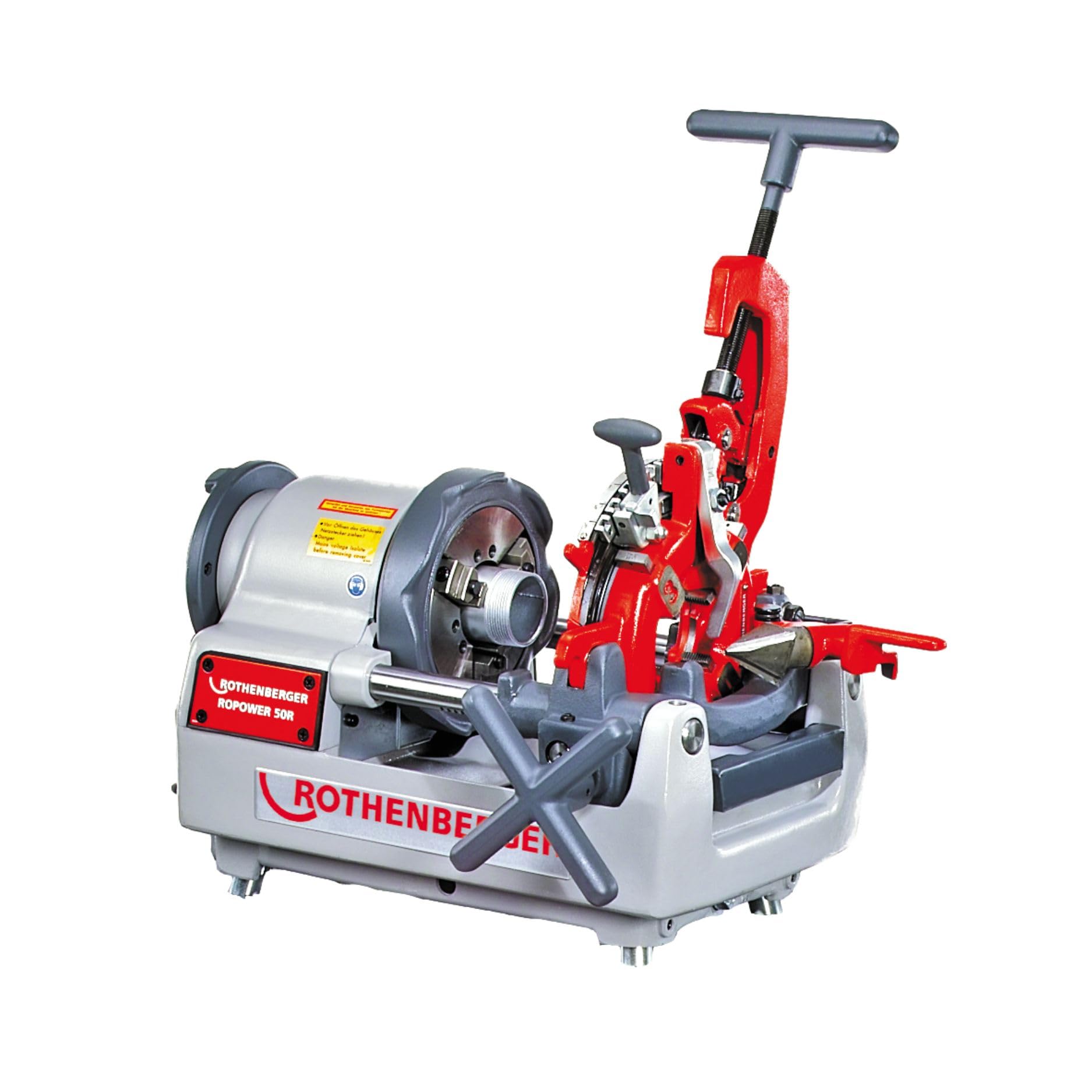 Rothenberger ROPOWER 50R Portable Thread Cutting Machine with 1150W 115V Motor - Fast and Reliable Cutting, Deburring, Grooving Automatic - NPT 1/2" to 2", 38 RPM - 63005