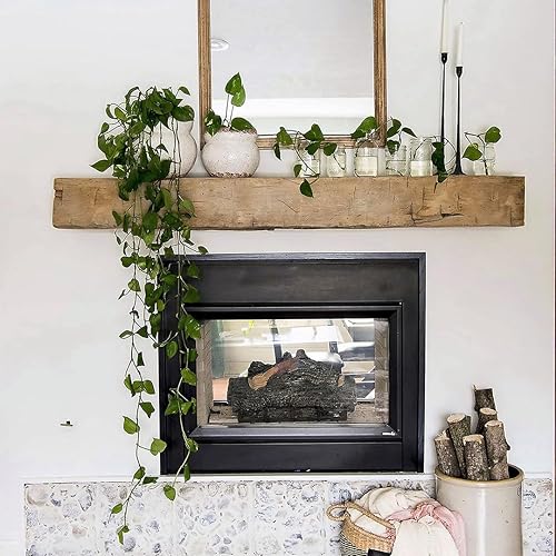 Fireplace Mantel Shelf  Hand Hewn Wood Barn Beam  Rustic Fireplace Mantel  Farmhouse Rustic Shelves  Distressed Shelves disponible en Yaxa Costa Rica
