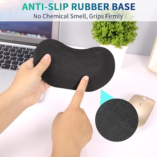 Miniatura 4 de Reposamuñecas para teclado y mouse de computadora, almohadilla ergonómica de espuma viscoelástica con base antideslizante para oficina, juegos,