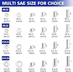 BUSY-CORNER 1575 PCS Kit d'assortiment pour écrous et boulons, tête de poêle Phillips en acier inoxydable & Vis à tête plate, Bouchons à écrous assortis, rondelles avec boîte d'organisateur à double face, M6