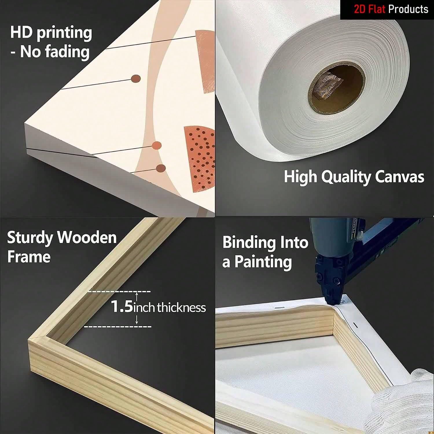 VCBNUGH Decorazione murale astratta verde oliva, stampa su tela a righe bianche, arredamento per la casa verde e bianco, dipinto astratto moderno (50x70 cm/con cornice)