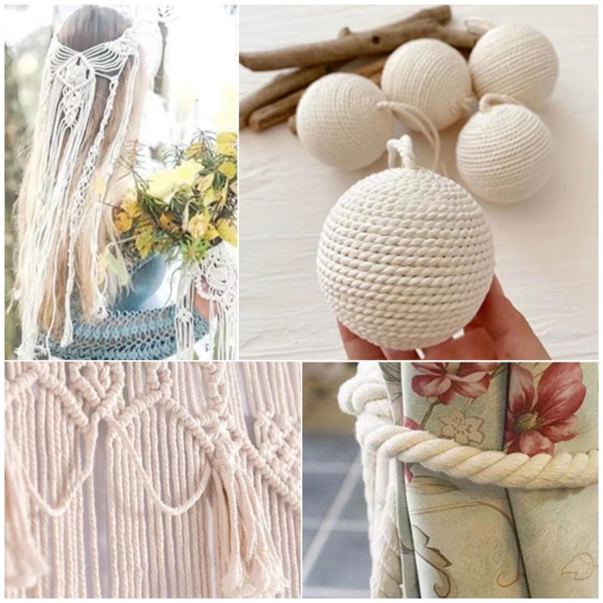 Corde en coton - 6 mm x 10 m - Corde épaisse - Pour bricolage Corde en coton - 6 mm x 10 m - Corde épaisse - Pour bricolage