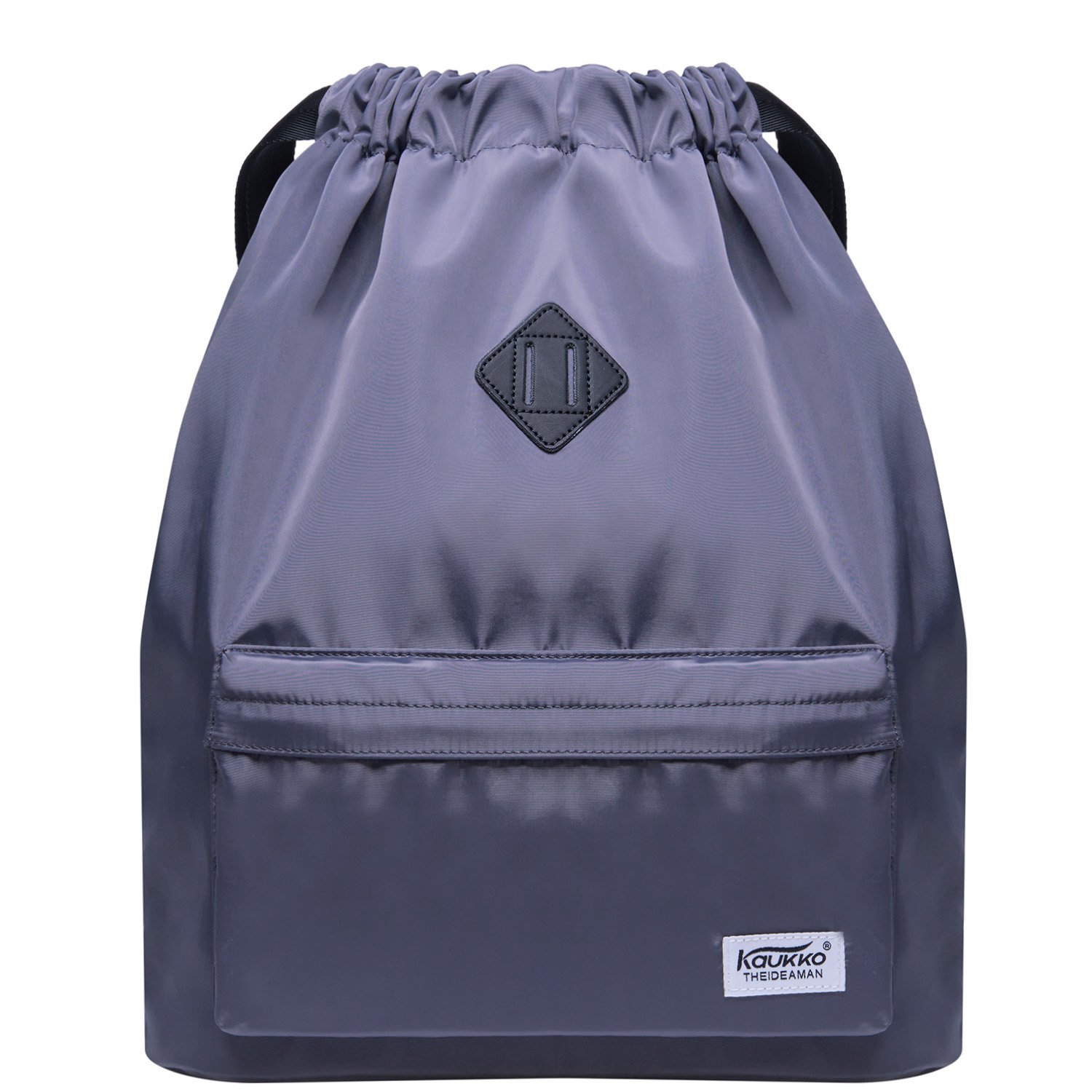 KAUKKO Bolsa de gimnasio de lona con cordón y bolsillo interior, mochila escolar, mochila deportiva de — view 10