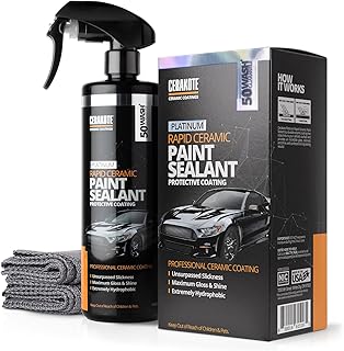 CERAKOTE® Platinum Rapid Ceramic Paint Sealant Spray - 14 oz Bottle - Maximum Gloss & Shine – Extremely Hydrophobic – Unmatched Slickness - Ceramic Spray Coating - 50 Wash Rating