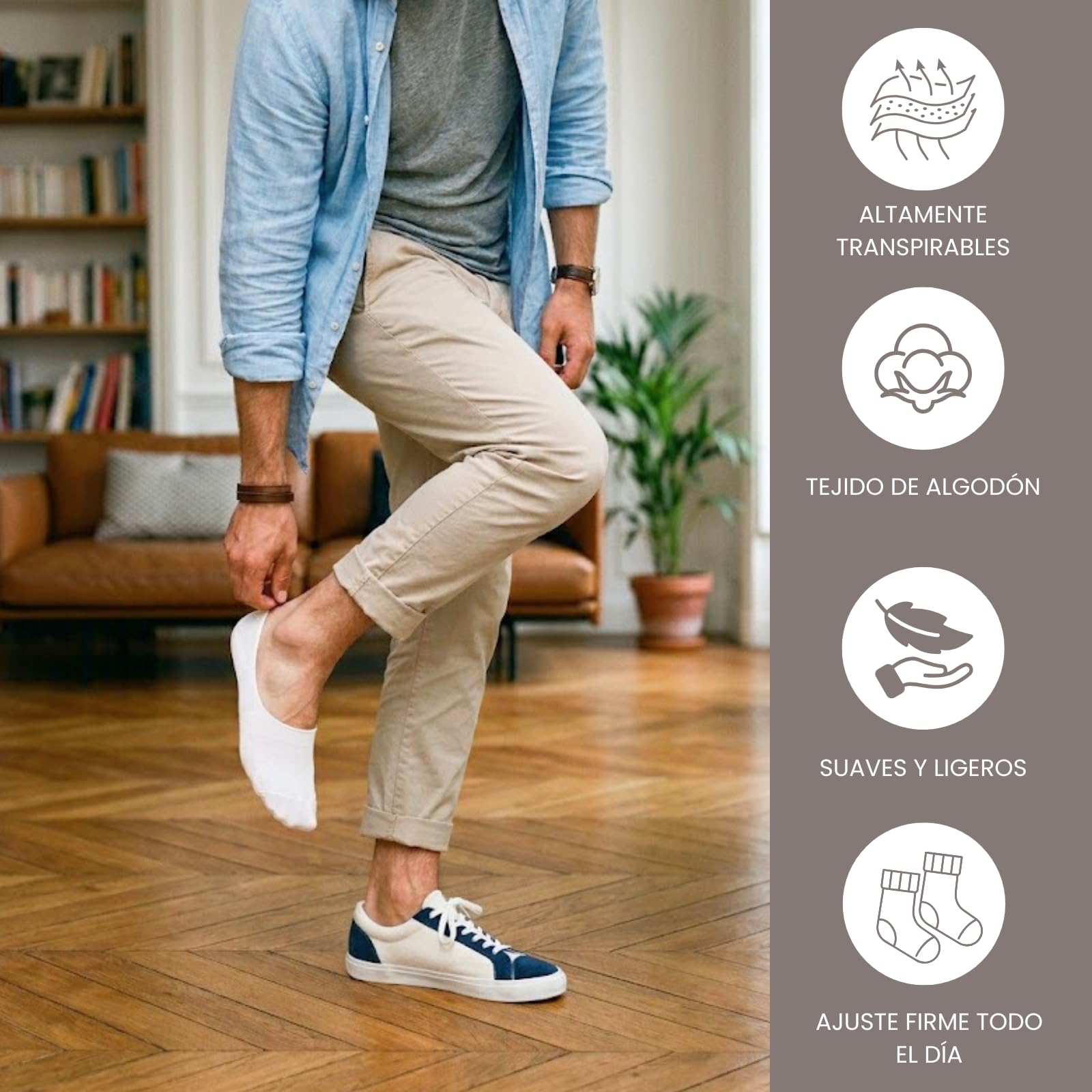 Chaussettes Courtes Invisibles – Pack économique pour Hommes et Femmes. Pinkies unisexes. 85% Coton. Respirantes, Antidérapantes, Anti-odeurs. Coloris variés. Lot de 6 Paires.