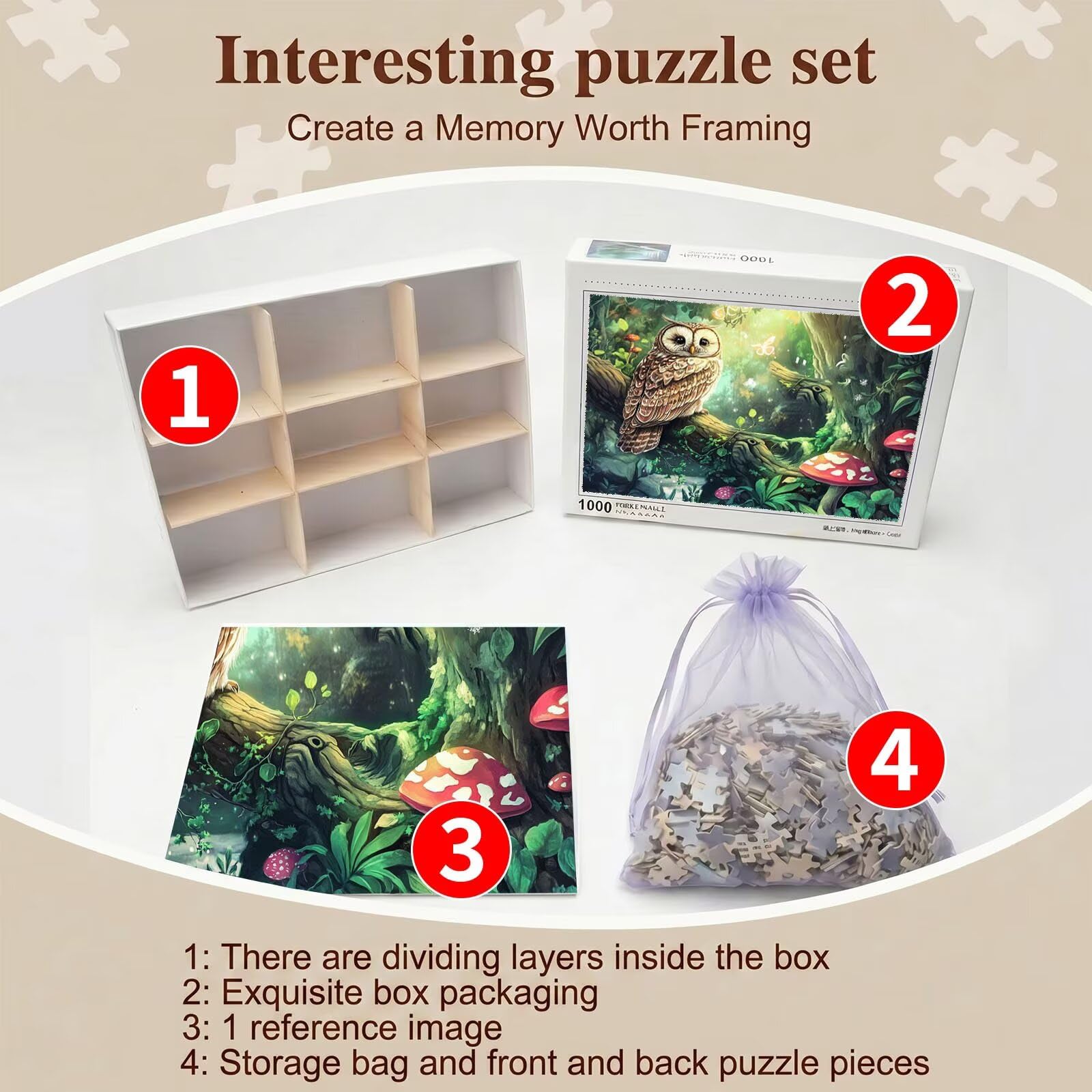 Puzzle 1500 Teile, Holzpuzzle Erwachsene [AAA], Impossible Game 87 x 57 cm, Kniffliges Denksport Spiel für Männer Frauen, Familienspiel, DIY Home Dekor,Geschenk für Geburtstag, Tier Wald f0-168