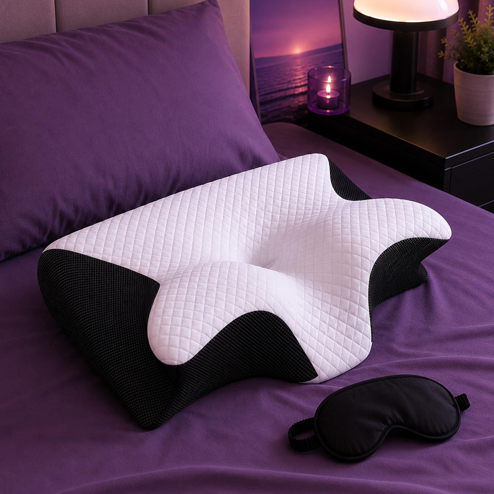 Nucca - Oreiller Nucca, Ergonomique En Mousse à Mémoire De Forme，Black