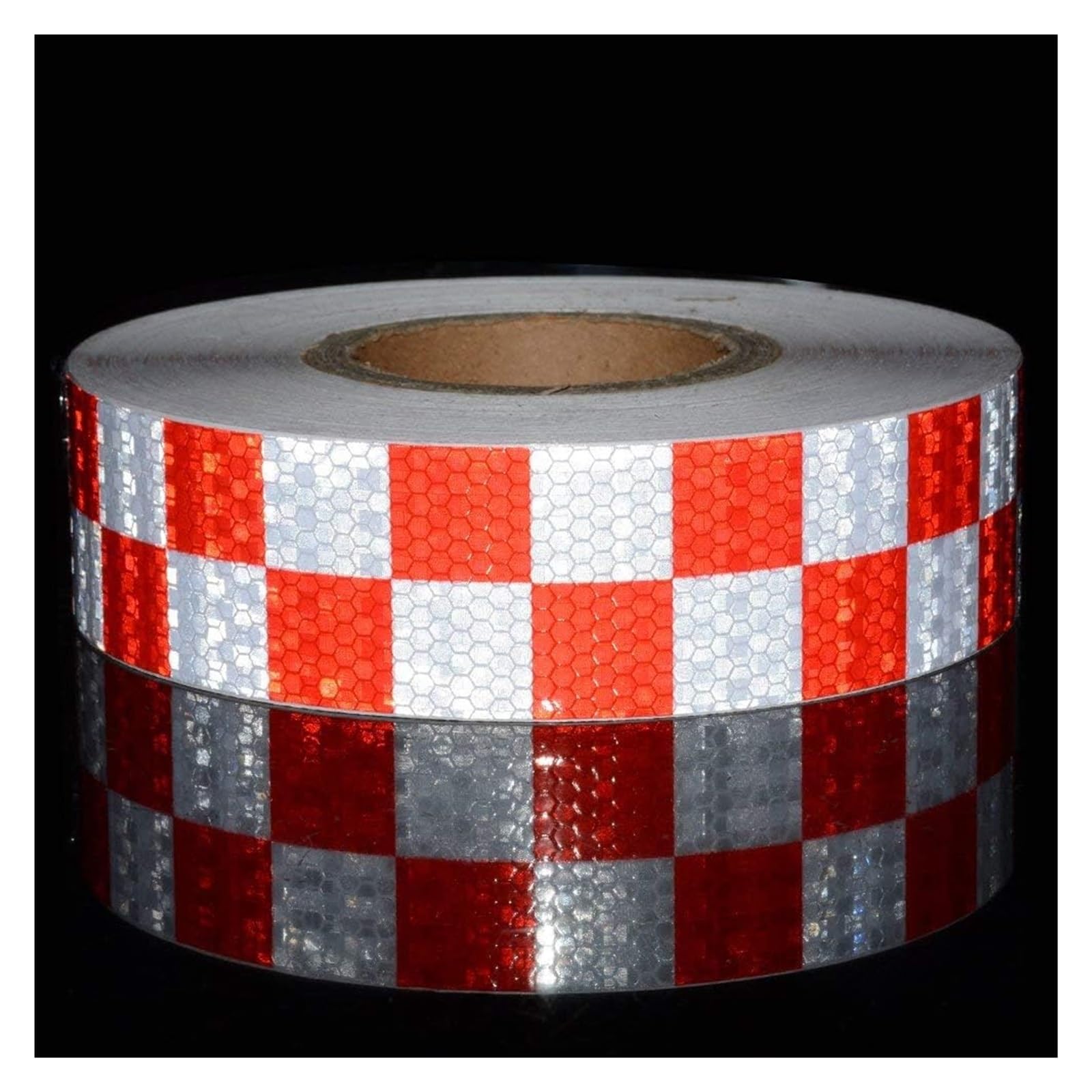 Autocollants réfléchissants, ruban réfléchissant 2"x 148ft Blanc Rouge Avertissement de nuit Attention Adhésif Vérificateur de visibilité Marquage Autocollant Rouleau Film Camion RV Remorque Bateau AT