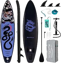 FEATH-R-LITE Tavole da Stand Up Paddle Gonfiabili Paddleboard Multifunzionale con Pompa Manuale, Zaino SUP, Guinzaglio, Pagaia Regolabile, Per Adulti, Tutti i Livelli di Abilità