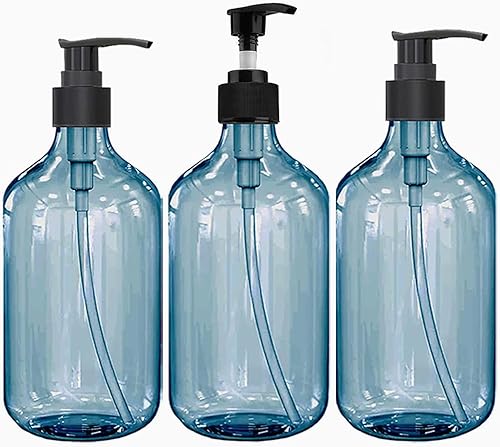 Botellas de plástico vacías con dispensador de bomba y 6 etiquetas adhesivas, juego de 3 botellas de bomba para líquidos, recipientes de viaje