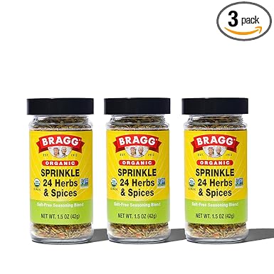 Bragg Sprinkle Herbs and Spices Seasoning, 1.5oz, 3 Pack