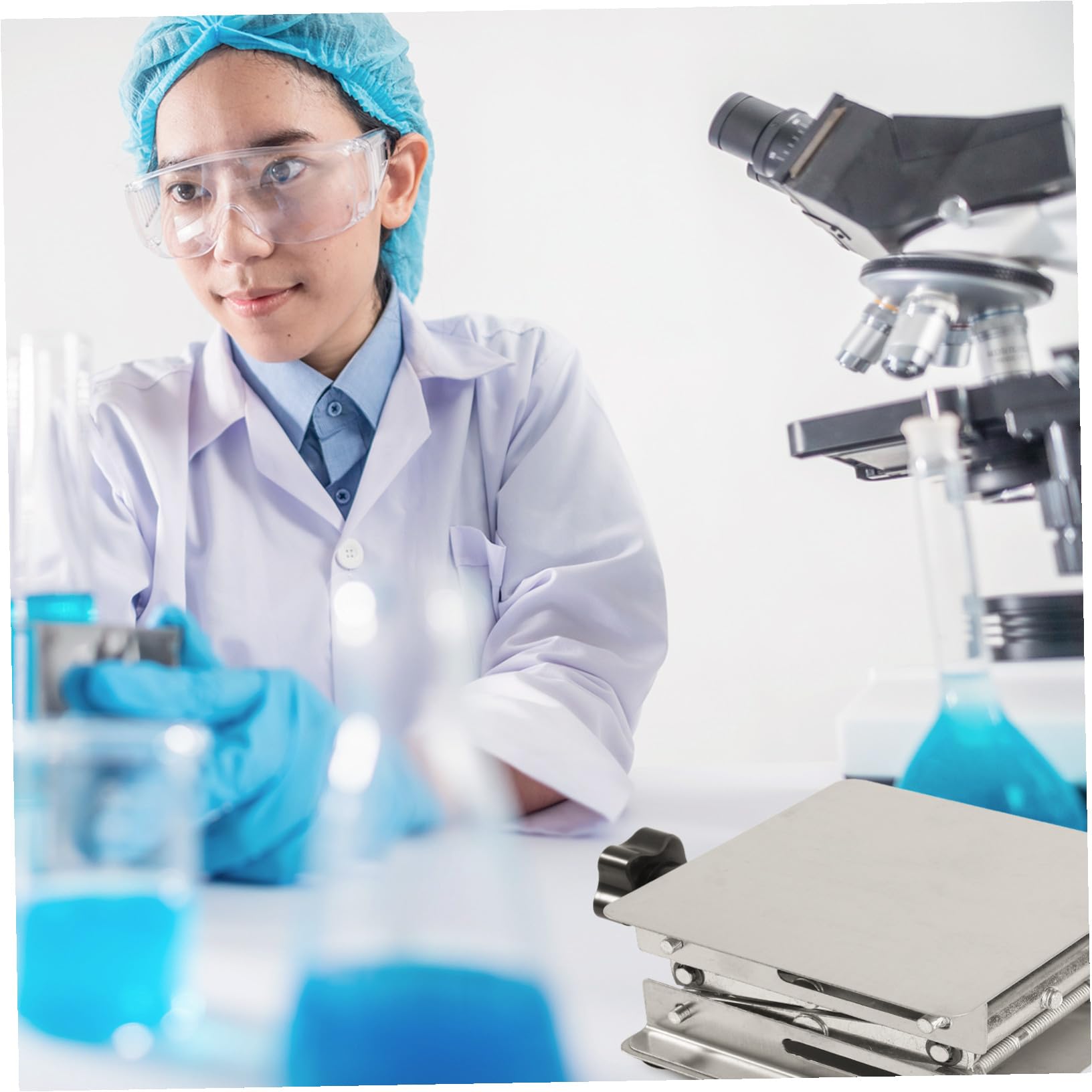 Yardenfun Piattaforma Elevatrice in Acciaio Inossidabile Jack Forbice Scientifico per Laboratori Supporto Stabile per Esperimenti Biologici e Chimici Banco da Lavoro Robusto e Resistente