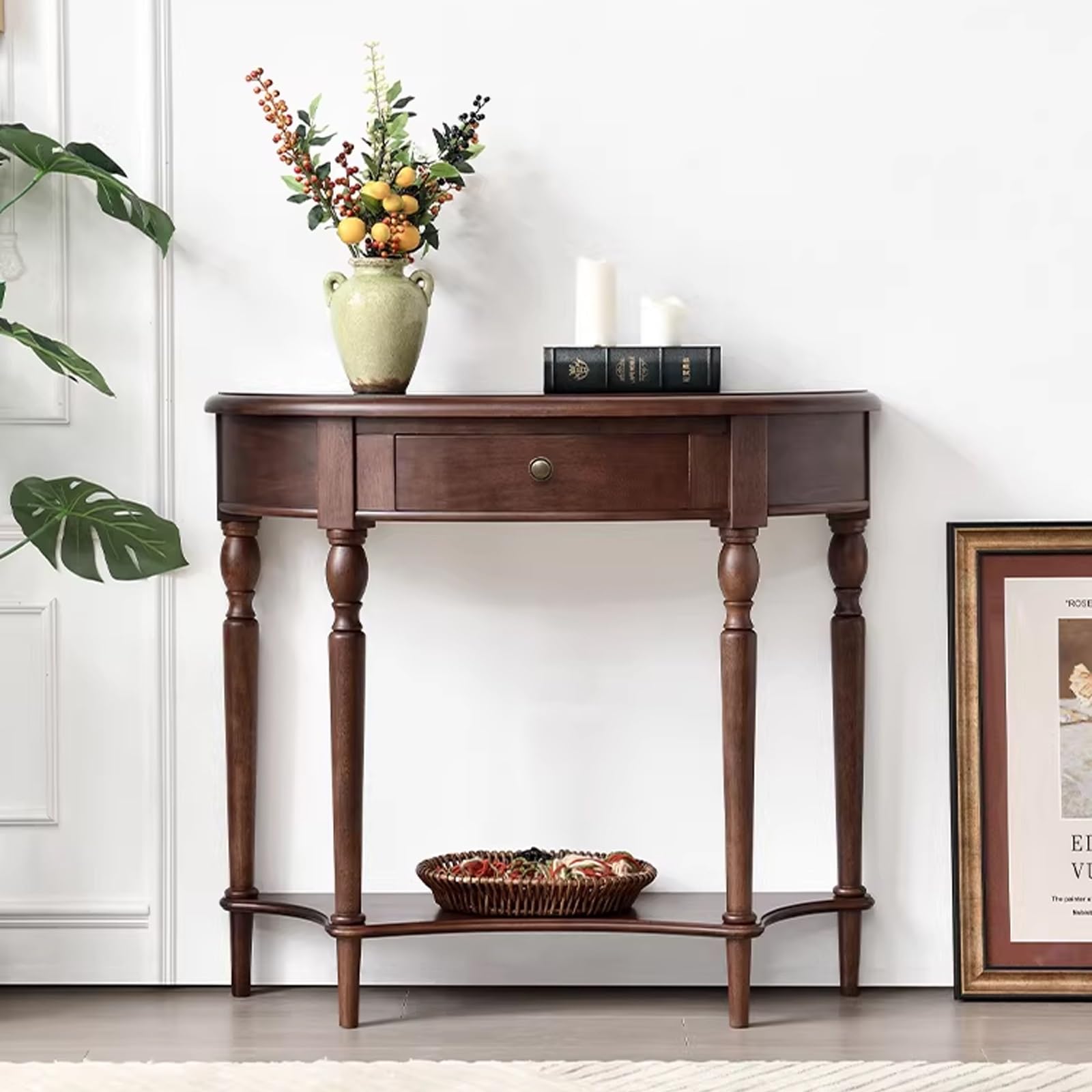 Walnut Entryway Cabinet,Hallway Storage Cabinet Durable and Sturdy,Aesthetically Refined,Perfect for Home Entryways