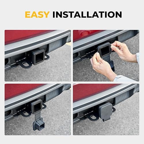 Miniatura 5 de BougeRV Cubierta de tubo de enganche de remolque de 2 pulgadas, tapa de tapón de goma para receptores de 2 pulgadas clase 3 4 5 para Toyota Ford,