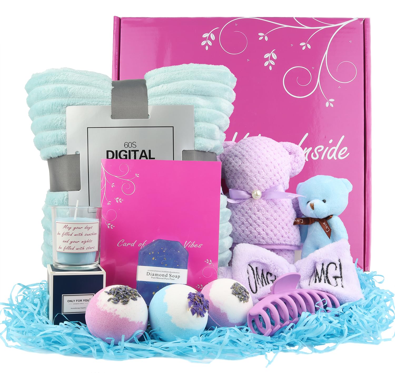 Get Well Soon Gift Set for Women is a Premium 12 PCS Gift Set for Women, Perfect for Women after surgery, or as a Get Well Basket for Women, Feel Better Self Care Gift, or Care Package for Sick Friend