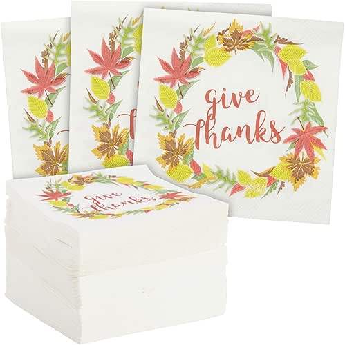 BLUE PANDA Disposable Decorative Square Dinner Napkins - 5 x