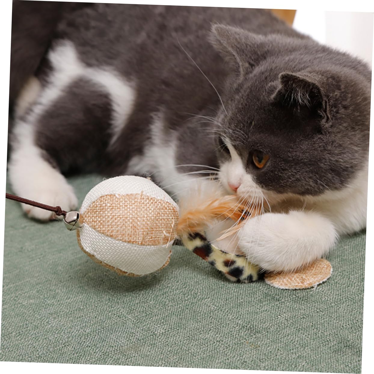 VANZACK 12stücke Titel Teiliges Katzen-spielzeugset Mit Holzgriff Interaktiver Katzenverführer Mit Plüsch- Und Glocke Für Aktives Spielen Zu Hause Gemischte Stile