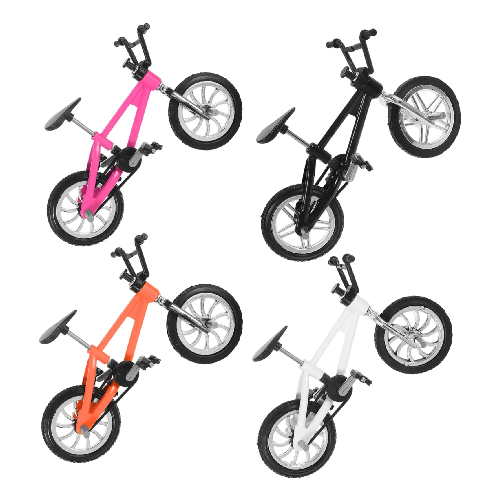 BESPORTBLE 4pcs Miniature Mountain Bike Models Finger Bike with Realistic Design for Racing Games Construction for Display and