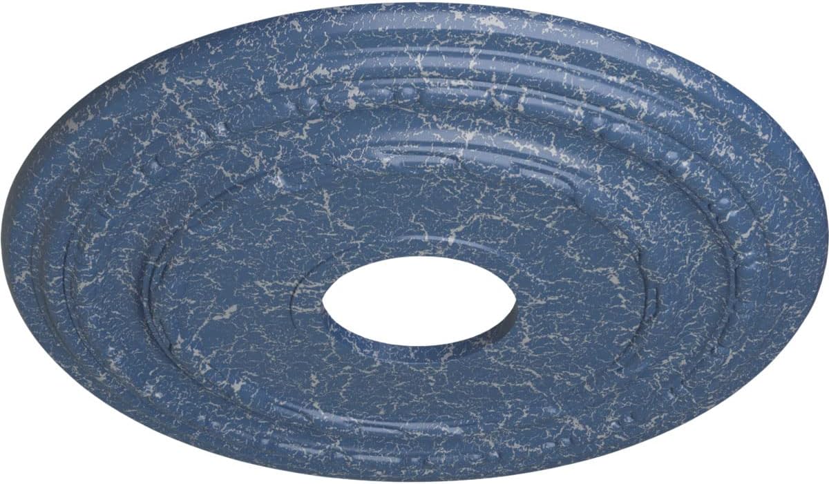 Ekena Millwork CM15DUAMC Dublin Hand-Painted Ceiling Medallion, Americana Crackle