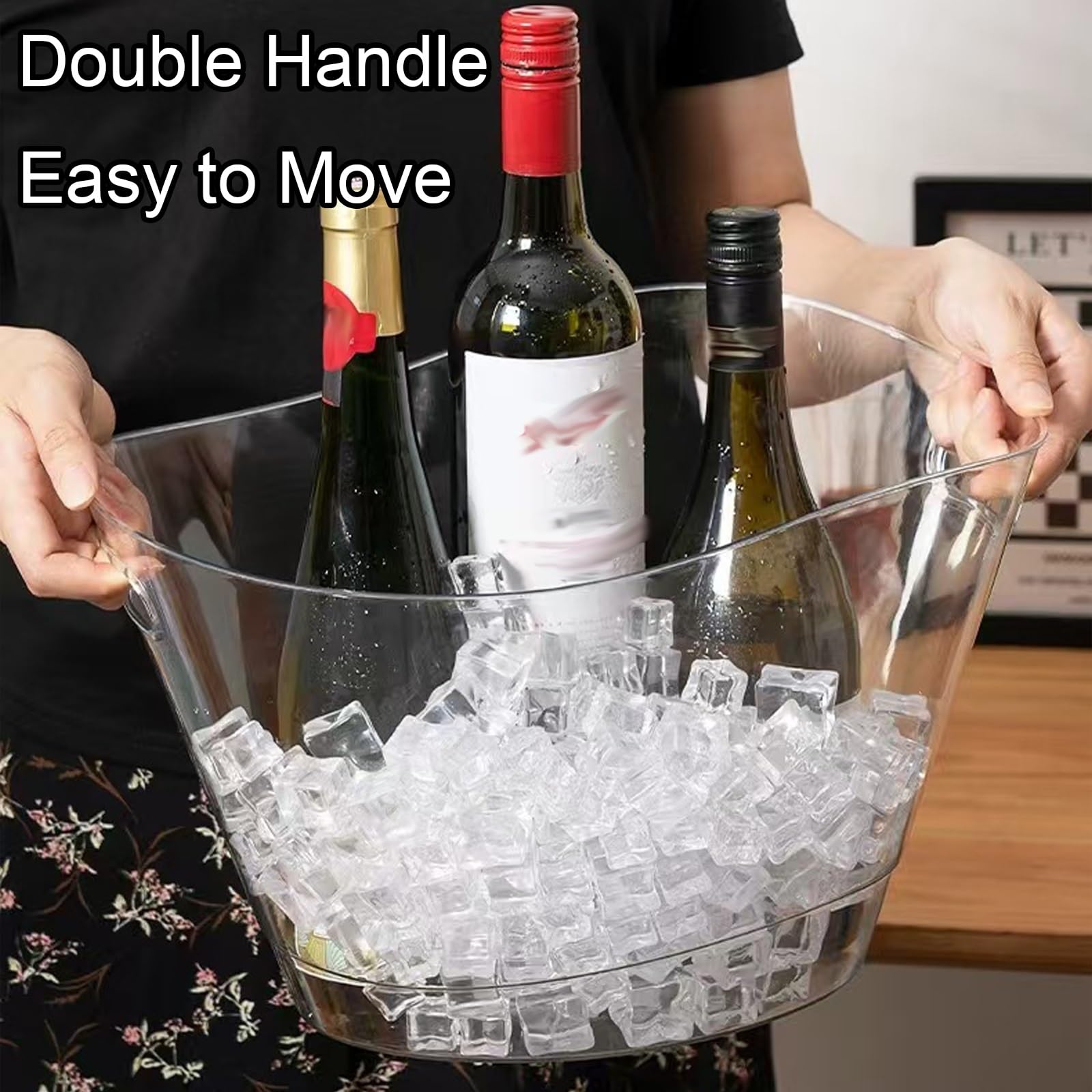 Cubitera de 12L, Cubiteras para Botellas, Enfriador de Botellas de Vino, Champanera para Hielo para Fiestas, Ice Bucket para Cócteles