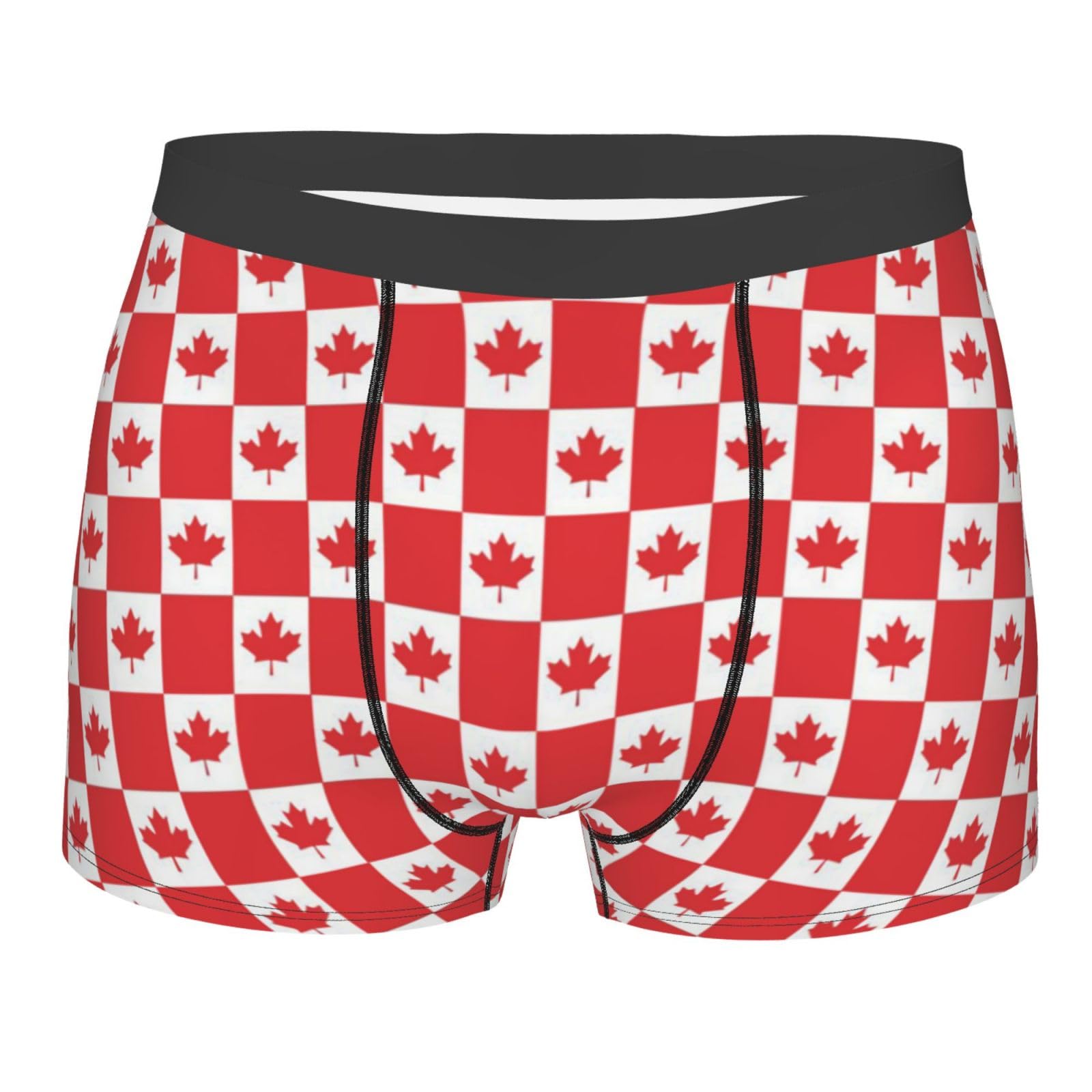 Melbrakin Men's Canadian Flag Underwear Breathable Boxer Briefs Stretch Trunks