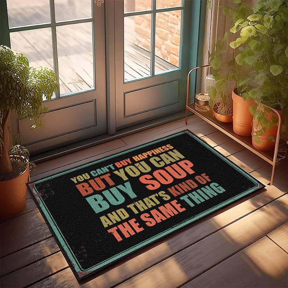 Tapis d'hiver d'extérieur et chambre enfant original thème soupe de format compact 65x90cm