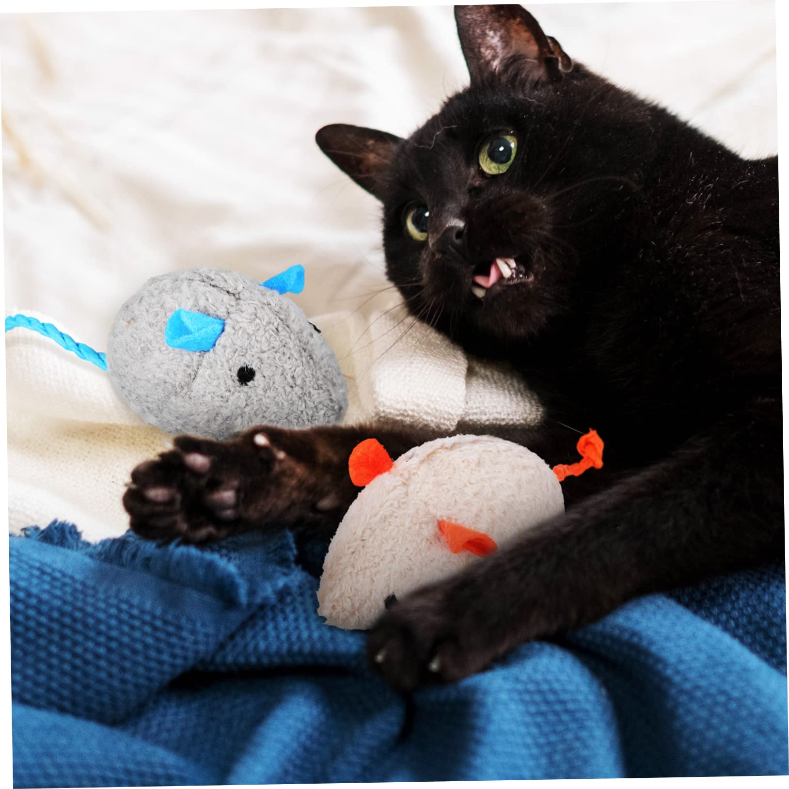 VANZACK 52piezas Juguetes Interactivos para Gatos Ratones De Peluche y Bolas Crinkle para Entretenimiento Interiores
