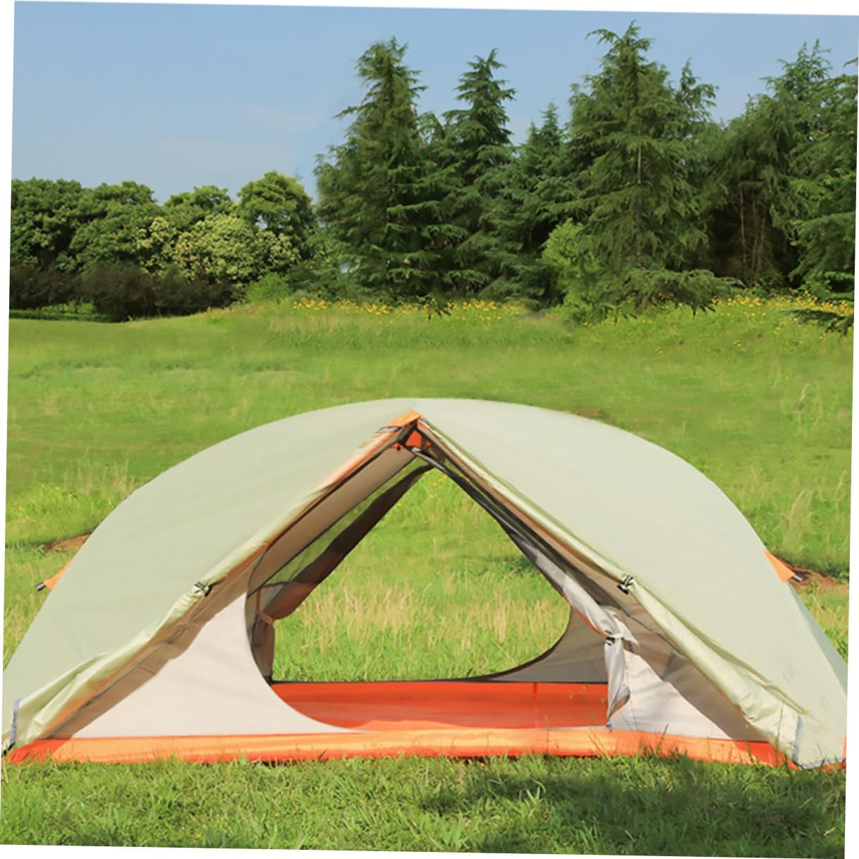 Wakauto Double-Layer Camping Tent for Two, Waterproof Windproof Outdoor Shelter with Aluminum Poles, Travel Tent for Hiking and Backpacking, Rainproof Shelter for Outdoor Adventures