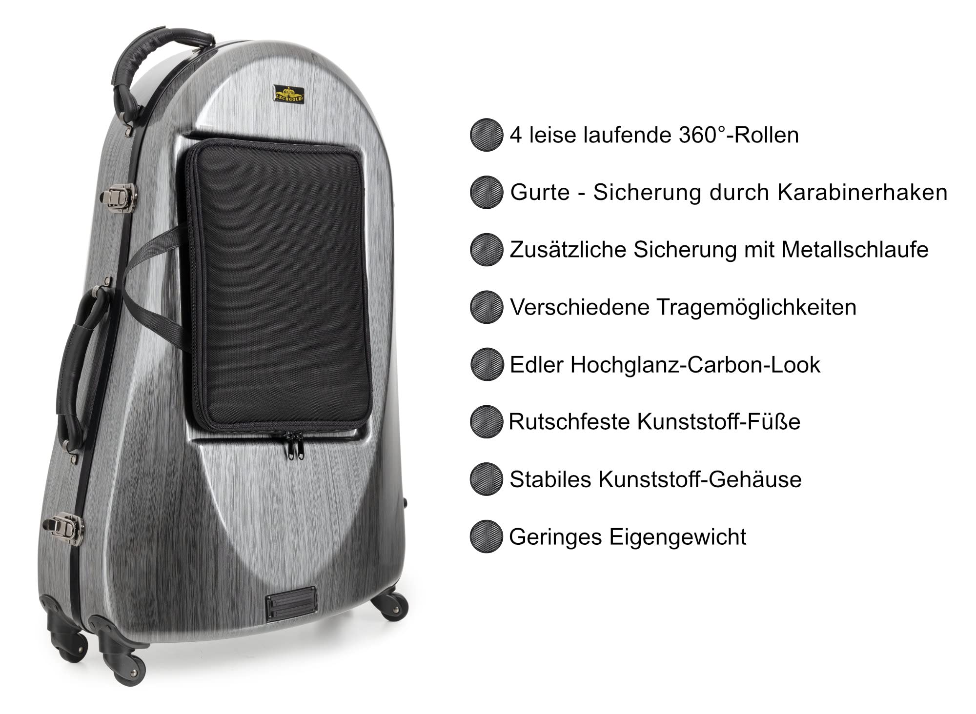 Étui Deluxe Lechgold pour Euphonium, Coque plastique robuste, Poids: 5